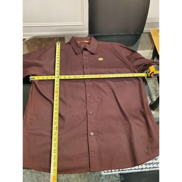 Pelle Pelle Men's Brown 100% Cotton Collared Long Sleeve Buttons Down Shirt 2XL - Picture 10 of 10